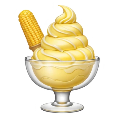 Dish of corn flavored ice cream sticker