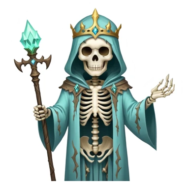skeleton lich with magical staff sticker