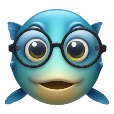 fish using glasses sticker