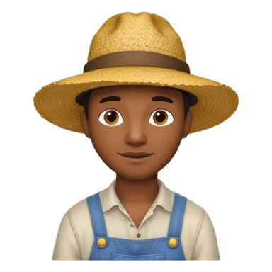A black guy working at a farm sticker