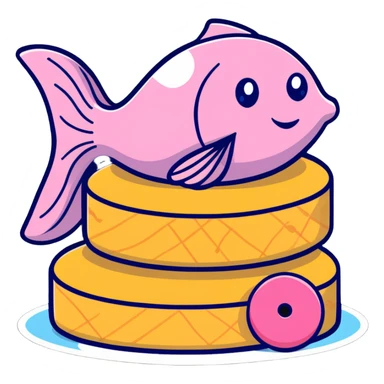 A sleek, modern Apple-inspired design with fish cake with pink swirl, rice cracker, and dango arranged in a clean, minimalist style with subtle Apple company aesthetic sticker