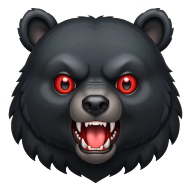 black bear with red eyes growling sticker