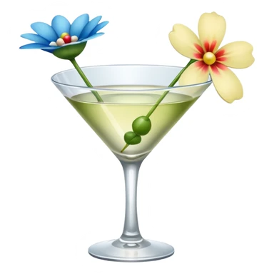 Martini with flower  sticker