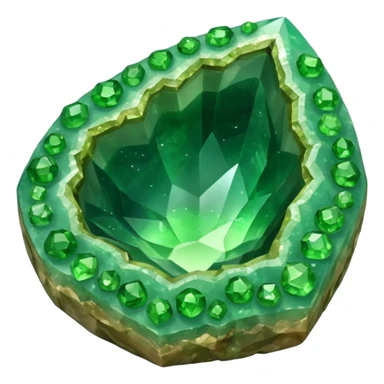  Jade-Peridot-Aventurine crystal geode  sticker