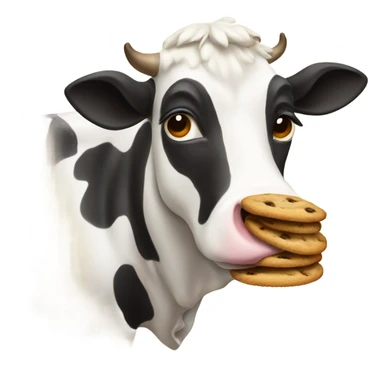 Cow eating cookies  sticker