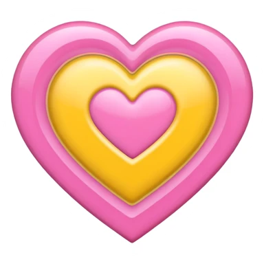 Pink heart with yellow ripple sticker