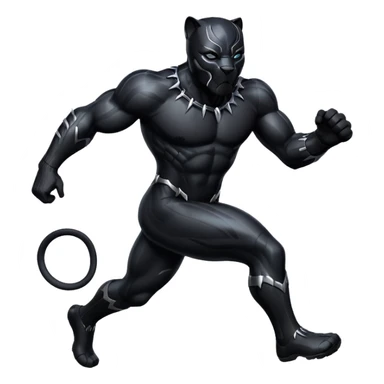 Running black panther animal sticker