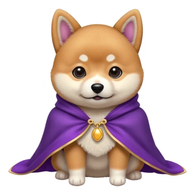 baby shiba dog, in magic purple cloak sticker