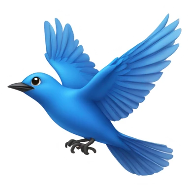 blue bird flying sticker