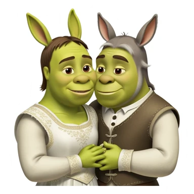 Shrek getting married to donckey sticker