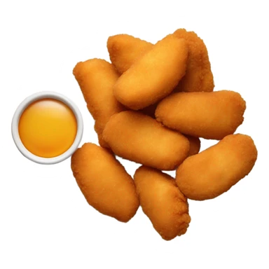 Chicken nuggets on a plate with ketchup and fries sticker