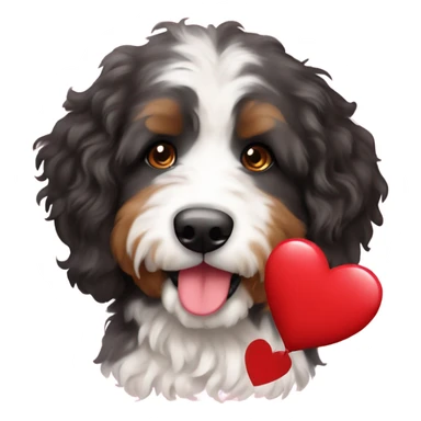Bernedoodle with Valentines  sticker