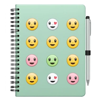 pale green note book with cute stickers sticker