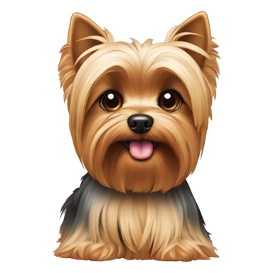 Yorkie dog with a pink ྀིྀི sticker