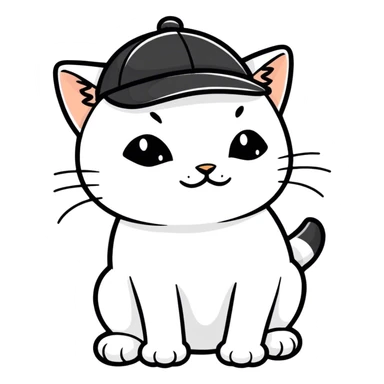 cat have a cap sticker
