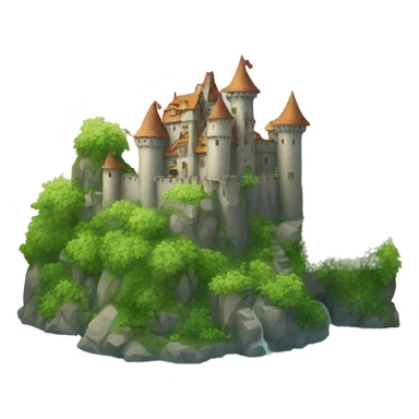 castle with plants sticker