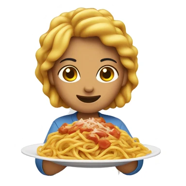 Woman eating spaghetti  sticker