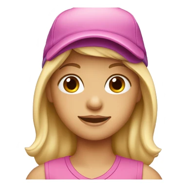 Blond girl wearing ball cap sticker