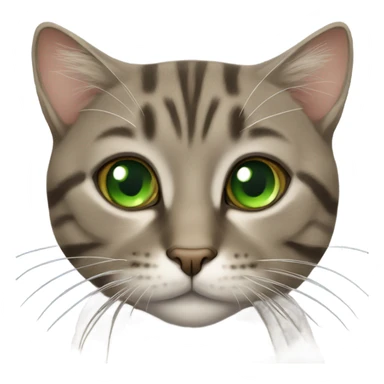 Realistic brownish grey tabby cat with green eyes  sticker