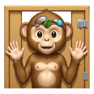 monkey knocking on door sticker