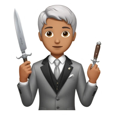 Old knife, royalty knife in the auction sticker