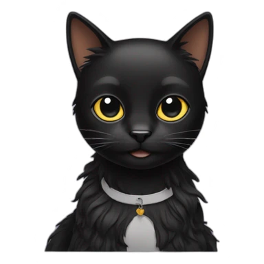 Black Cat with hair weave sticker