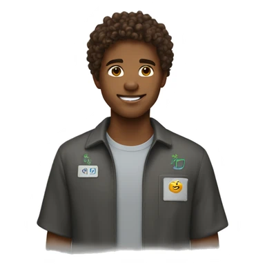 a boy named lane with curly brown hair who is a computer science major sticker