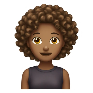 brown curly hair girl sticker