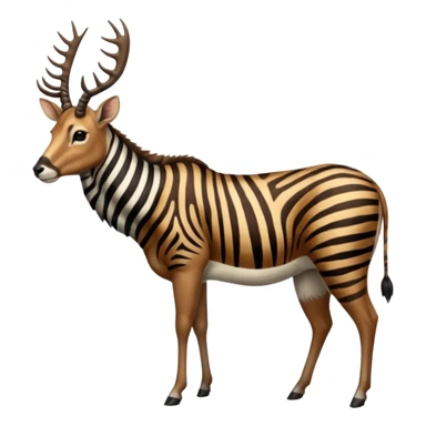 Wildebeest-Deer-zebra-bull-gazelle-fusion-animal-hybrid-creature, full body sticker