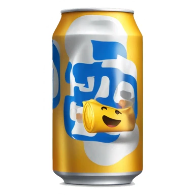 can of beer waving with its bags packed ready to leave home sticker