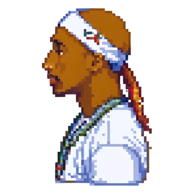 Репер 2Pac в профиль, no background sticker