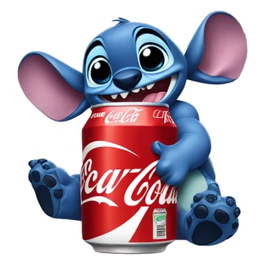 Stitch drinking Coca-Cola  sticker