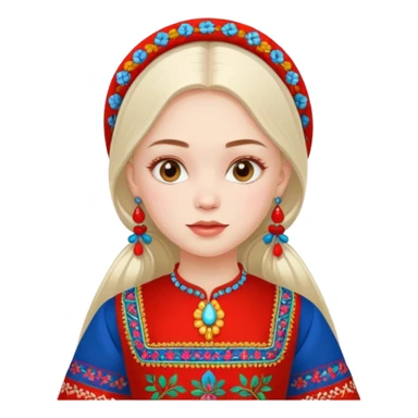Gorgeous girl in Russian folk costume sticker