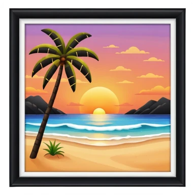 beach with sunset sticker