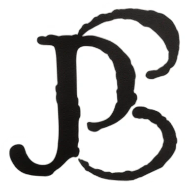 Letters J & S made of black ink sticker