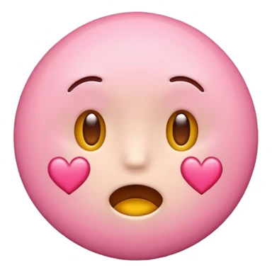 Flushed emoji with hearts and making an “owo” face sticker