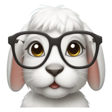 Rabbit with glasses, cute sticker
