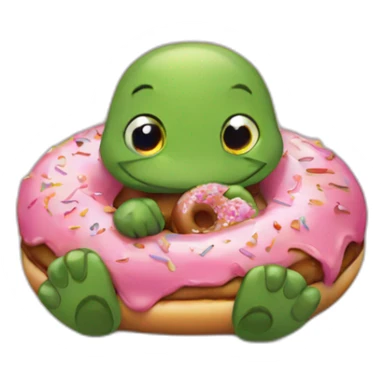 turtle eating a donuts sticker