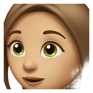 Pretty girl with green eyes and long brown straight hair blowing a kiss kiss sticker