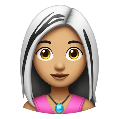  young beautiful Native American female idol scientist with feather earrings & long black hair with pink accents sticker