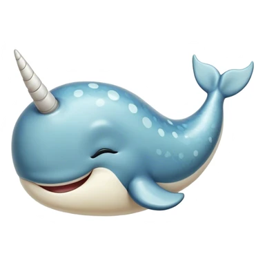 Meme-Worthy Cute Sleeping Narwhal Portrait Emoji, Head resting peacefully with a contented smile, showcasing a streamlined, mottled body with a softly spiraled ivory tusk and eyes gently closed in serene slumber, Simplified yet adorably endearing features, highly detailed, glowing with a soft, drowsy arctic light, high shine, relaxed and utterly lovable, stylized with an air of playful laziness, soft glowing outline, capturing the essence of a sleeping narwhal that feels destined to become the next viral icon of adorable rest! sticker