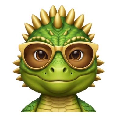rich capitalist iguana king gold sunglasses sticker
