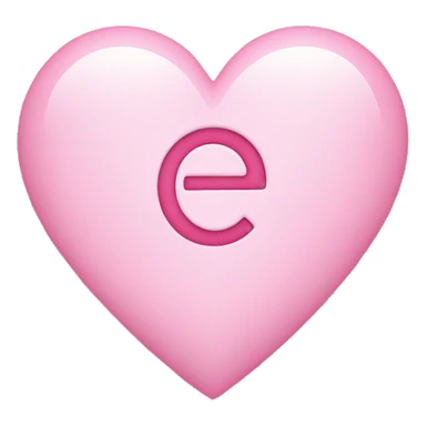 light pink heart with an E in the middle sticker