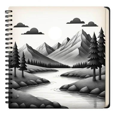 a pencil drawing in a notebook  sticker