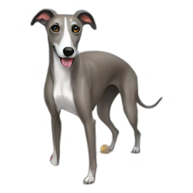 greyhound having a beach day sticker