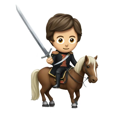 sir paul McCartney on a horse with a sword sticker