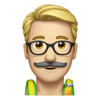 Gay white man with mustache and snorkel sticker