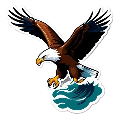 eagle fishing sticker