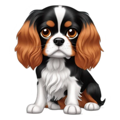 Cavalier King Charles Spaniel Black funny sticker