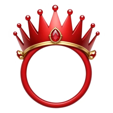 couronne en or à 3 pointes avec un énorme rubis au centre en cabochon sticker